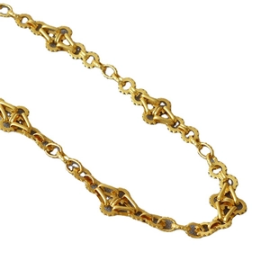 Collier chaîne à maillons mécaniques engrenages et triangles dorés pour femmes