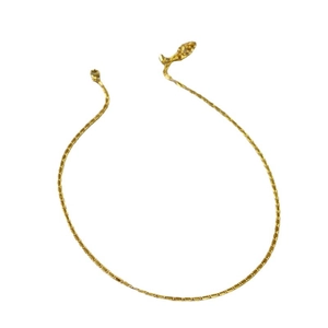 French vintage brass gold-plated delicate lace chain necklace for elegant women
