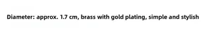 Detailed size specifications for 1.7cm diameter gold-plated brass twisted earrings