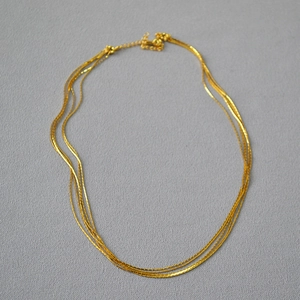 Italian Minimalist Multi Layered Brass Chain Necklace For Women Gold Silver Plated Clavicle Chain Detachable Jewelry