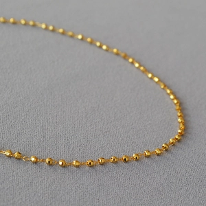 Collier Ras du Cou Minimaliste en Laiton Plaqué Or Perles Facettées Femme Bijoux de Mode Personnalisés Chaîne Clavicule
