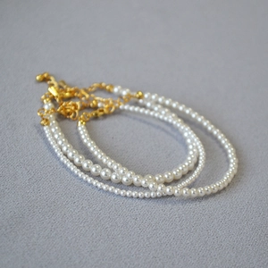 Bracelet Künstliche Perle Élégant Pour Femme Künstliche Perles Synthétiques Métal Doré Chaîne Extension Réglable Bijoux Français Minimalistes