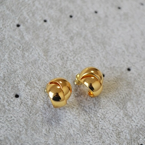 Minimalist Brass Intertwined Stud Earrings With 925 Sterling Silver Post Elegant Gold Silver Plated Jewelry For Women