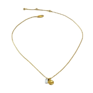 French vintage style gold and silver dual pendant necklace with adjustable chain