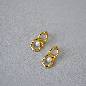 Retro Ohrringe Mit Doppelten Ringen Messing Vergoldet Imitationsperle 925 Sterling Silber Ohrstecker Für Frauen