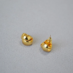 Elegant gold-plated thick hoop earrings with a high-polished mirror finish for women
