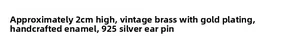 Detailed size specifications for handmade lavender enamel earrings with 925 silver pins