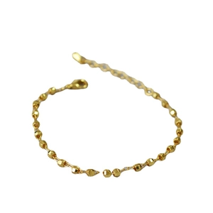 Minimalist gold-plated faceted soccer bead bracelet with adjustable lobster clasp