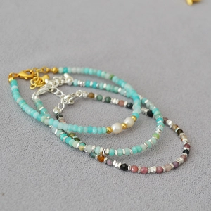 Handgefertigtes Natürliches Amazonit Turmalin Künstliche Perlenarmband Für Damen Neuer Chinesischer Stil Eleganter Frischer Schmuck Geschenk