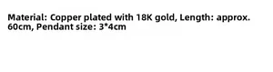 Detailed specs: 18K gold plated copper necklace, 60cm chain with 3x4cm lion head pendant
