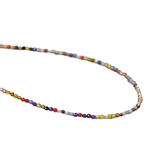 Collier de perles en zircon facetté coloré avec pierres précieuses étincelantes pour femmes
