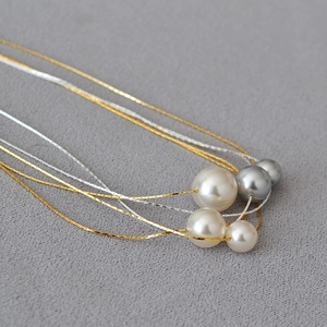 Minimalist Pendant Necklace With Imitation Artificial Pearl Brass Gold Plated For Women Simple Delicate Daily Jewelry