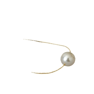 Minimalist gold plated chain necklace with a single round white pearl pendant