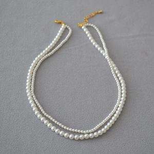 Elegant Double Layered Imitation Artificial Pearl Necklace Minimalist Alloy Clavicle Chain For Women Daily Party Jewelry Gift