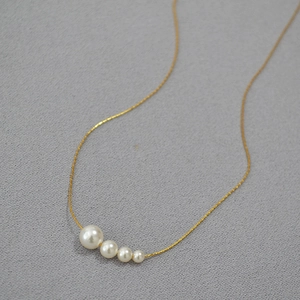 Collier en Laiton Plaqué Or 18K Avec Künstliche Perles en Dégradé Pour Femmes Ras Du Cou Minimaliste Simple En Künstliche Perles Clavicule Bijoux