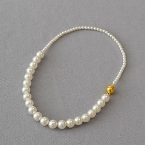 Elegante Collana Di Künstliche Perle D'Imitazione Con Chiusura Magnetica Splicing Asimmetrico Catena Della Clavicola Gioielli Di Lusso Da Donna