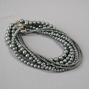 High Luster Tahiti Style Imitation Artificial Pearl Beaded Necklace With Titanium Steel Ingot Buckle French Vintage Choker For Women