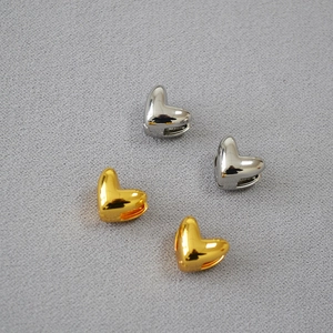 Boucles d'Oreilles Cœur en Laiton Plaqué Or Argent Poli Boucle d'Oreille Design de Niche Bijoux de Mode pour Femmes