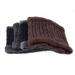 Winter chenille cable knit neck warmers with thick faux fleece lining in multiple colors