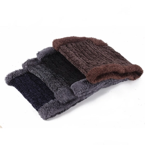 Winter Knit Chenille Neck Warmer For Men Women Thick Plush Lined Thermal Neck Gaiter Soft Cable Knit Outdoor Warm Scarf