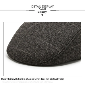 Detail of durable peaked brim with built-in interlayer for shape retention and clear vision