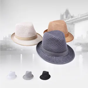 Men's breathable mesh trilby hat in various colors for summer sun protection