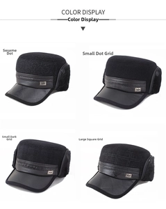 Détails de quatre textures à carreaux pour bonnets d'hiver pour hommes avec protège-oreilles