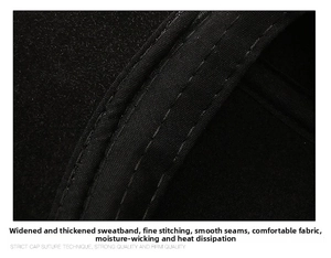 Detail of thickened sweatband and fine stitching on a warm winter ear-flap cap