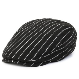 Classic British style black and white plaid newsboy cap for men in autumn and winter