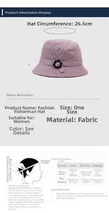 Size chart and head measurement guide for the elegant floral bow bucket hat for women