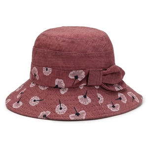 Damen Mode Sonnenhut Große Krempe Digitaler Blumendruck Faltbarer Polyester Anglerhut Mit Schleife Outdoor Strand Fischerhut