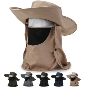 Cappello da Pescatore Protezione Solare Outdoor Uomo UV Protettivo Traspirante Copertura Viso Collo Rimovibile Pesca Trekking