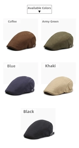 British retro newsboy caps in five colors with vintage metal adjustable buckles