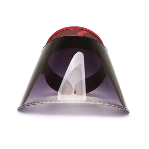 Visière de protection solaire avec bandeau camouflage rouge et écran facial dégradé violet