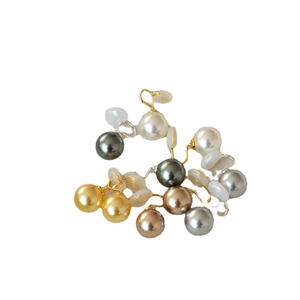 Lot de clips d'oreilles perles multicolores avec supports invisibles en résine