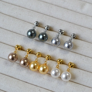 Elegant Imitation Artificial Pearl Drop Earrings With 925 Sterling Silver Earring Post Brass Gold Plated Jewelry For Women
