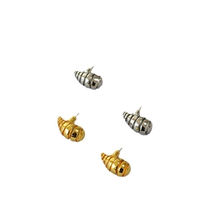 Boucles d'oreilles spirales minimalistes dorées et argentées à rayures texturées