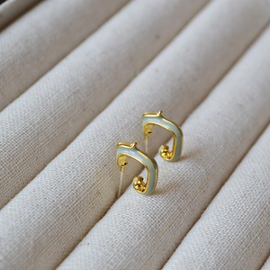 New Chinese Style Brass Dragon Stud Earrings With 925 Sterling Silver Earring Post Deep Teal Handmade Enamel Jewelry Women