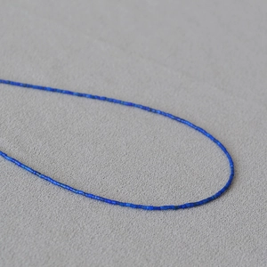 Minimalist lapis blue turquoise beaded necklace with delicate slim design for women