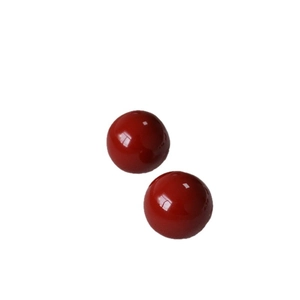 Boucles d'oreilles rétro émail rouge cerise avec finition brillante et tiges en argent sterling 925