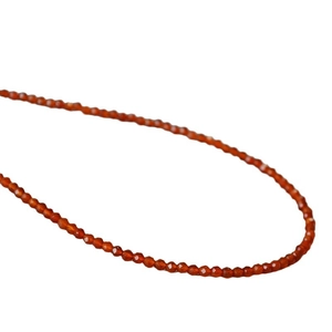 Faceted red agate beaded necklace with elegant minimalist style on white background