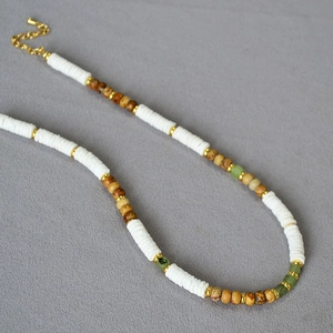 Bohemian Handmade Natural Stone Shell Beaded Necklace Bracelet Splicing Colorful Beads Vintage Jewelry For Women Vacation