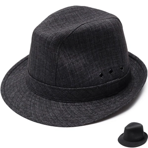 Classic Men Fedora Hat Vintage Gentleman Polyester Jazz Hat With Metal Eyelets Warm Winter Hat For Middle-aged Elderly