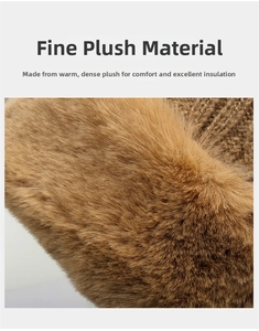 Close-up of thick plush faux fur lining and knit texture on a winter trapper hat