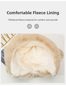 Dettaglio della fodera in peluche beige spessa per calore e massimo comfort