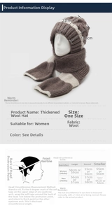 Größentabelle für Strickmützen mit Maßen und Kopfumfangsangaben für Damen