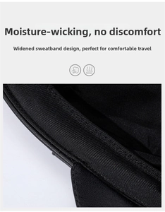Macro detail of the wide moisture-wicking sweatband inside a black fashion flat cap
