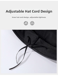 Detail view of the adjustable inner drawstrings for a black PU leather flat top cap