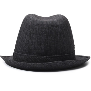 Classic dark grey wool fedora hat for men featuring textured weave and refined stitching
