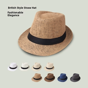 Detailed grid of woven fedora hats in various colors from beige to dark grey tones